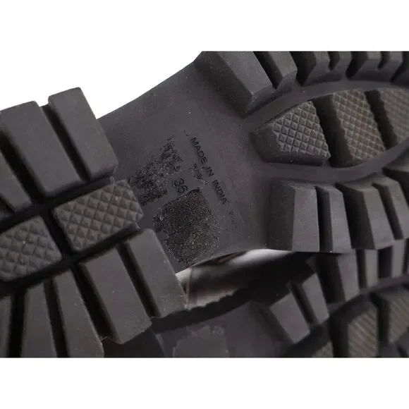 Free People Womens Lyra Lug Sole Penny Loafers Chunky Silver Leather 36 6 - Picture 11 of 14